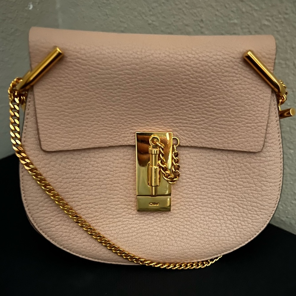Chloe Drew shoulder bag in small grain pink lambskin - excellent condition